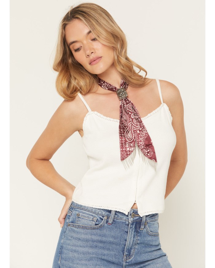 Special Offer Idyllwind Women's Sutherland Chain Fringe Bandana Necklace | Red