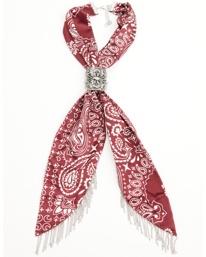 Special Offer Idyllwind Women's Sutherland Chain Fringe Bandana Necklace | Red