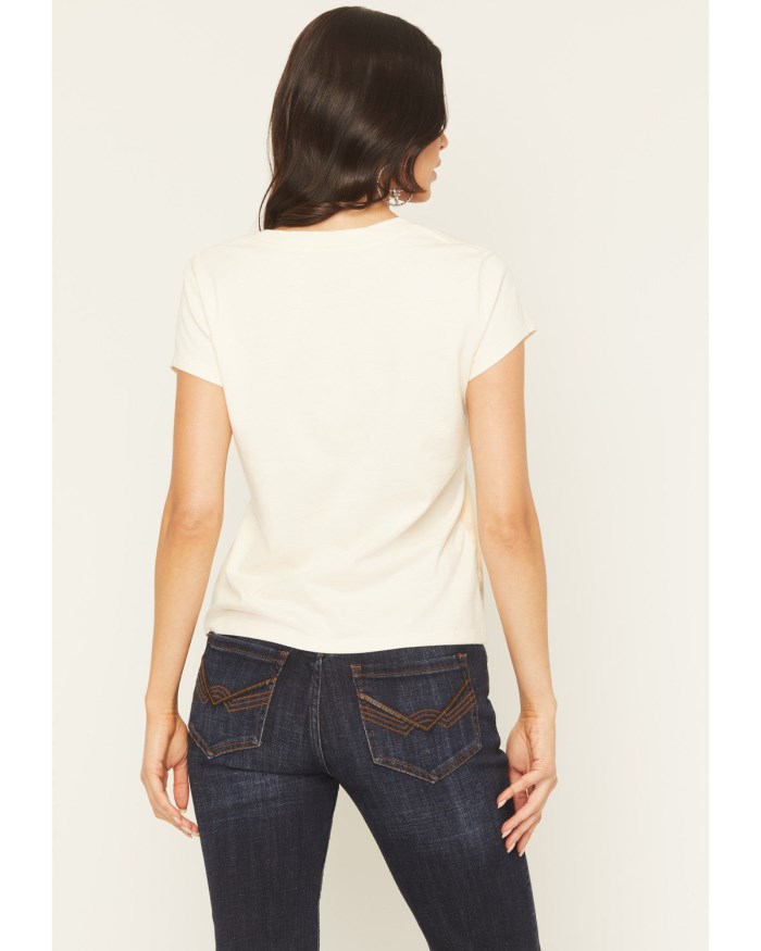 Special Offer Idyllwind Women's Running Horses Short Sleeve Graphic Baby Tee | Cream