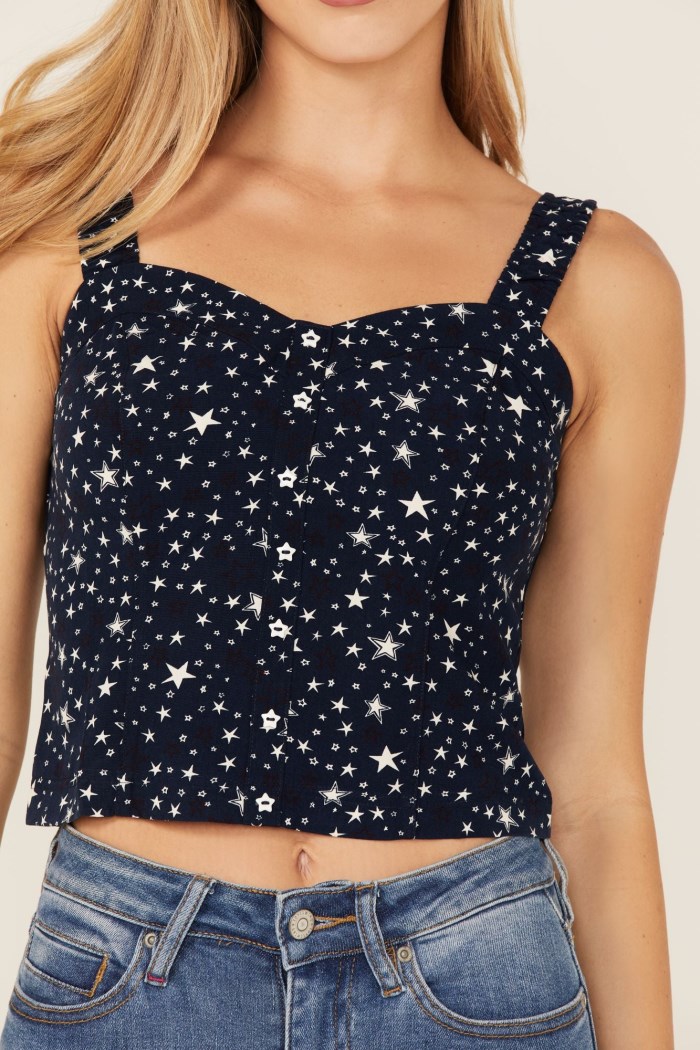 Special Offer Idyllwind Women's Pineview Corset Star Print Tank Top | Navy