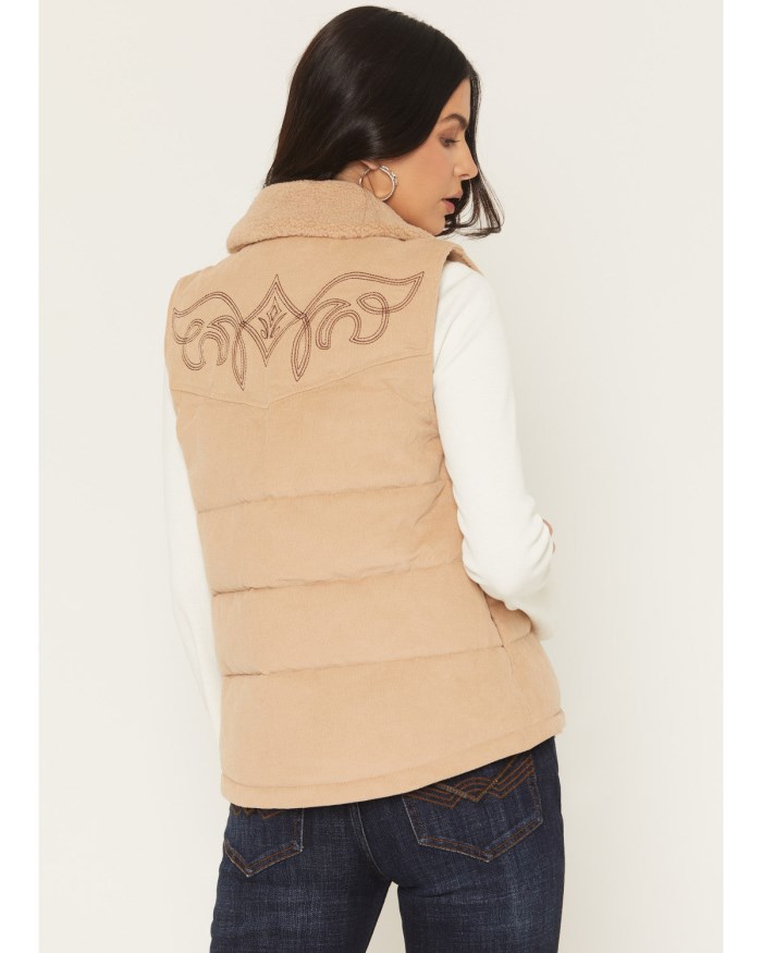 Special Offer Idyllwind Women's Midvale Corduroy Embroidered Puffer Vest | Khaki