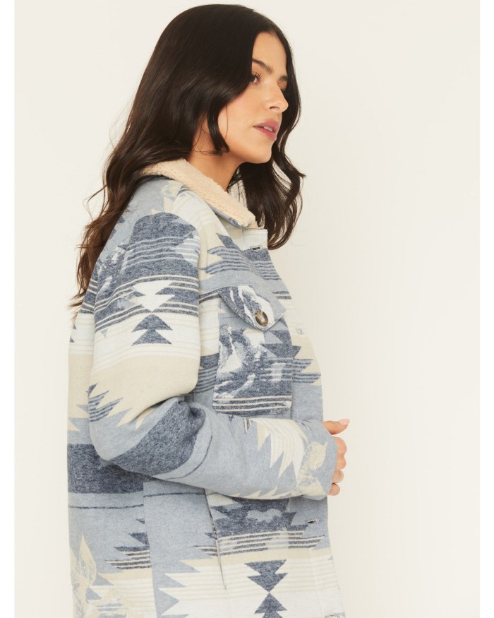 Special Offer Idyllwind Women's Bluerose Southwestern Floral Print Shera Lined Jacket | Light Blue