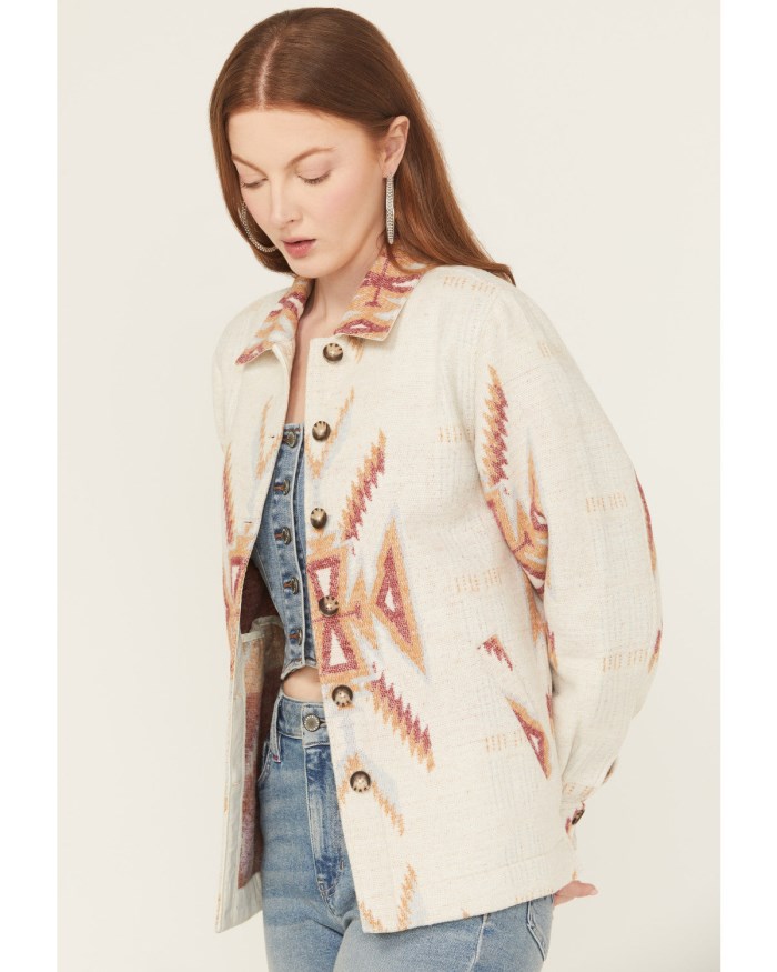 Special Offer Idyllwind Women's Merritt Southwestern Button-Down Shacket | Cream