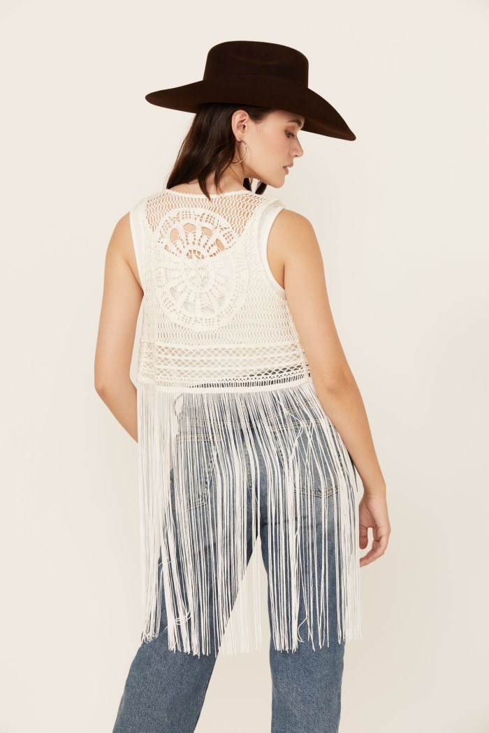 Special Offer Idyllwind Women's Hawls Crochet Fringe Vest | Ivory