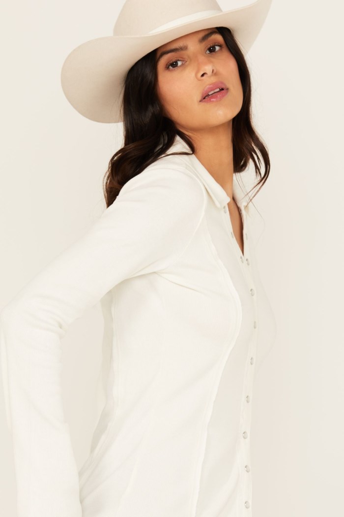 Special Offer Idyllwind Women's Ravenwood Solid Long Sleeve Snap Shirt | Ivory