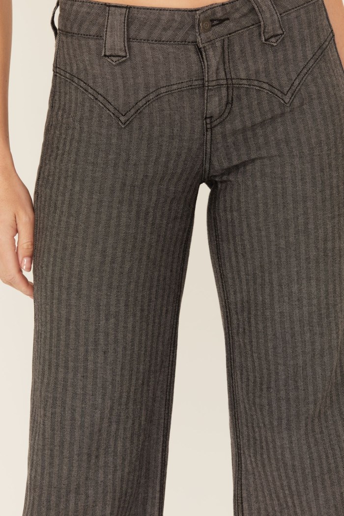 Special Offer Idyllwind Women's Annex Herringbone Revel Mid Rise Stretch Trouser Pants | Black