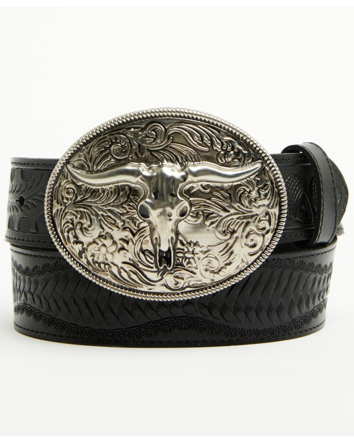 Special Offer Idyllwind Women's Denver Embossed Leather Steer Head Buckle Belt | Black