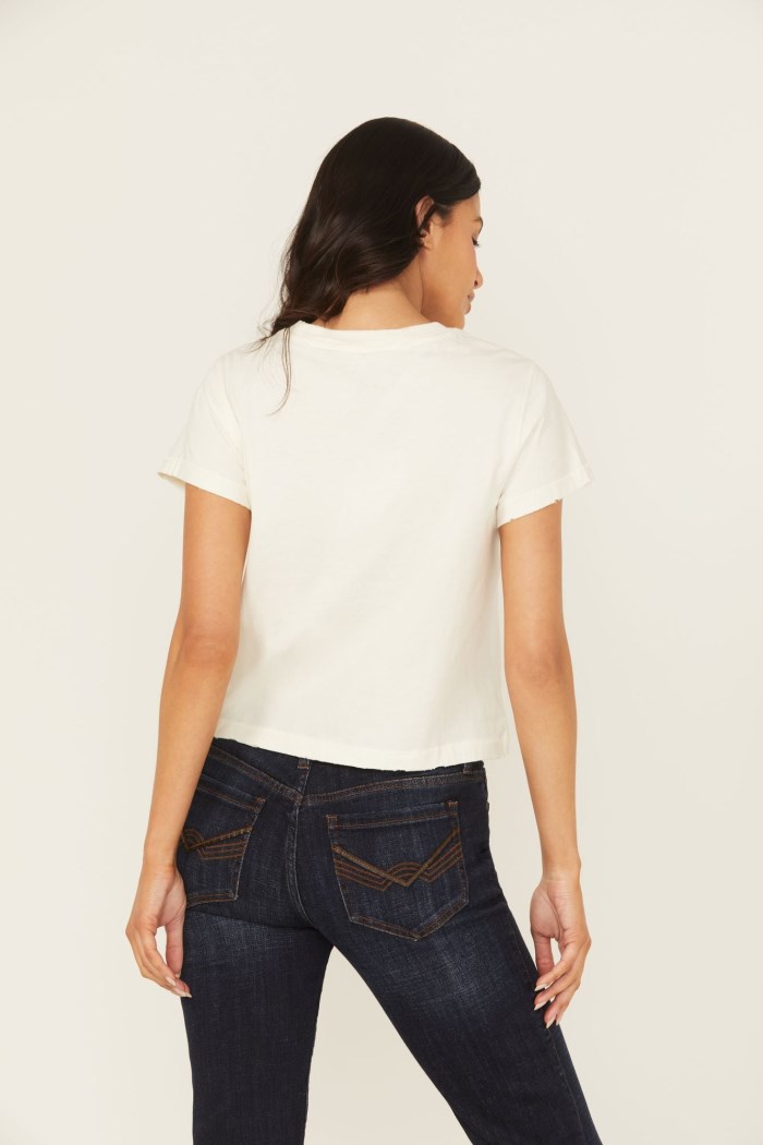 Special Offer Idyllwind Women's Rhinestone Rose Short Sleeve Cropped Graphic Tee | Ivory