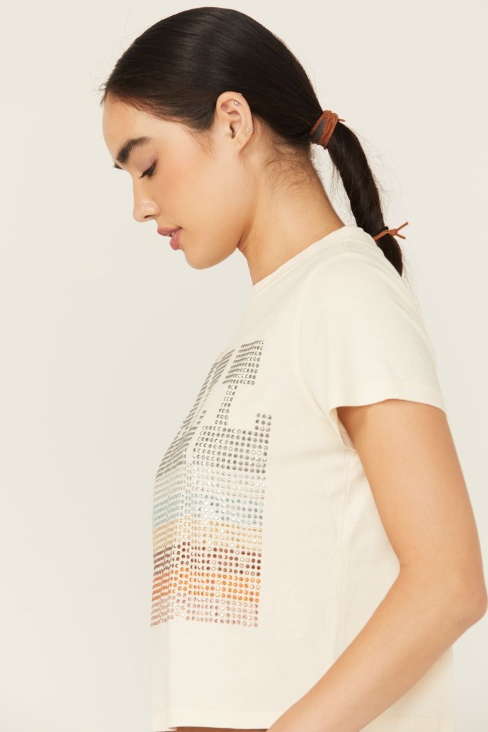 Special Offer Idyllwind Women's Y'all Embellished Short Sleeve Cropped Graphic Tee | Ivory