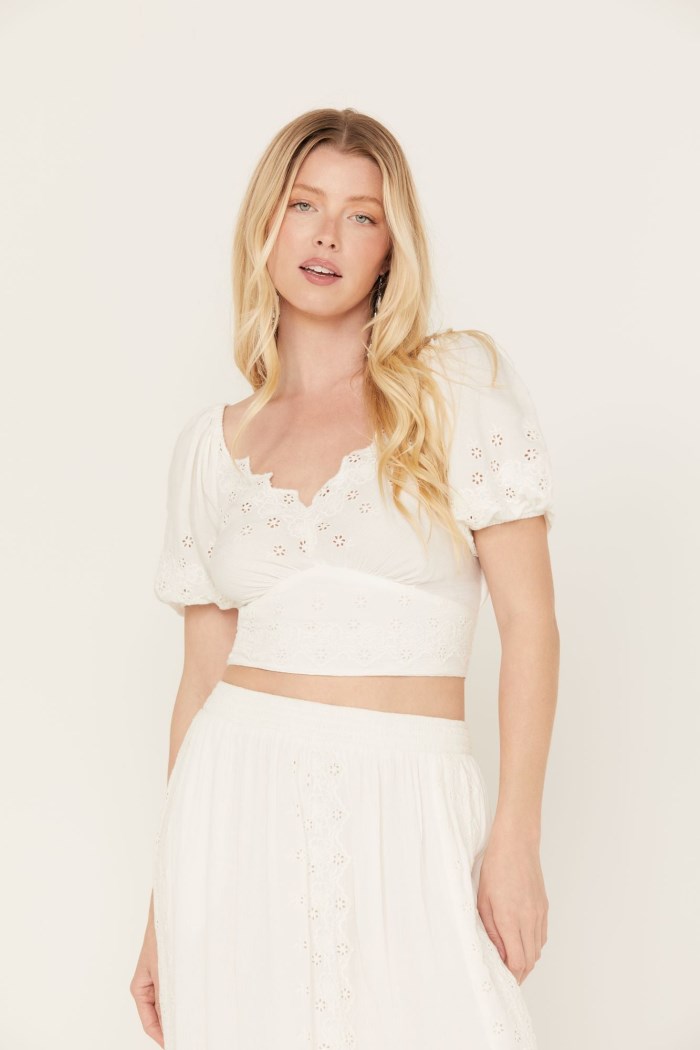 Special Offer Idyllwind Women's Peony Cropped Top | Ivory
