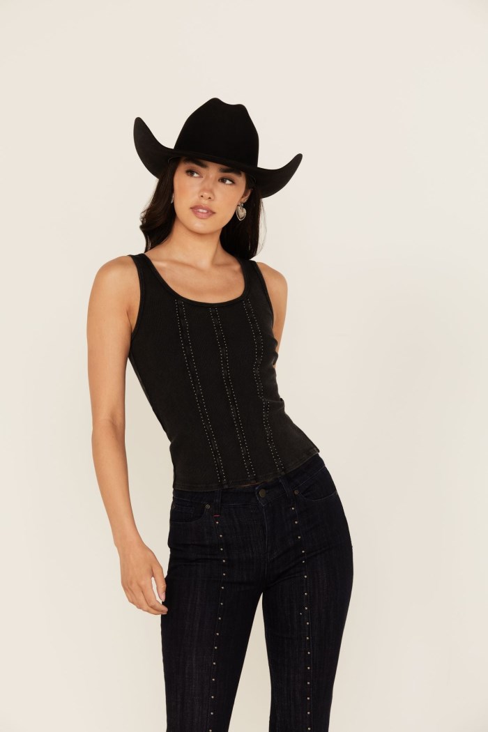 Special Offer Idyllwind Women's Sevier Studded Ribbed Tank Top | Black