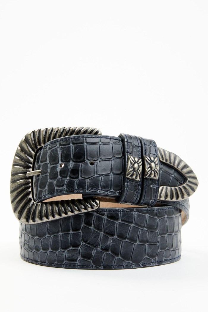 Special Offer Idyllwind Women's Napier Crocodile Print Western Belt | Blue