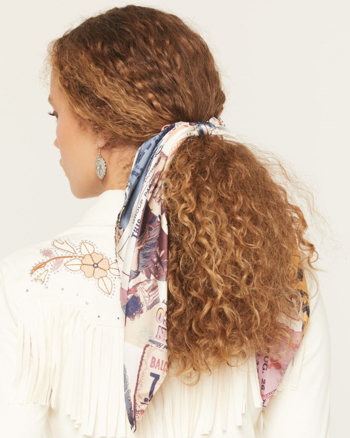 Special Offer Idyllwind Women's Eugenia Southwest Postcard Hair Scrunchie Set - 2 Piece | Cream