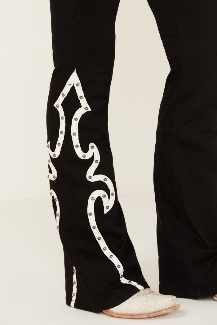 Special Offer Idyllwind Women's Grove Western Pieced High Rise Gypsy Stretch Bootcut Jeans | Black