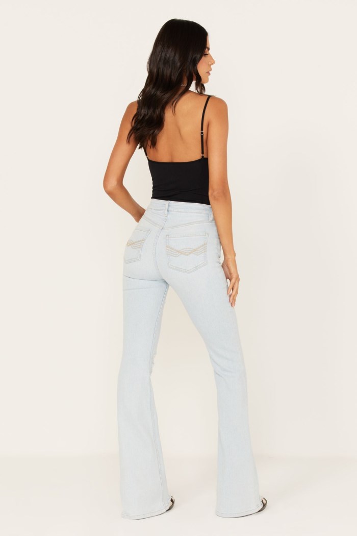 Special Offer Idyllwind Women's Light Wash West Avenue High Risin Distressed Flare Jeans | Light Wash