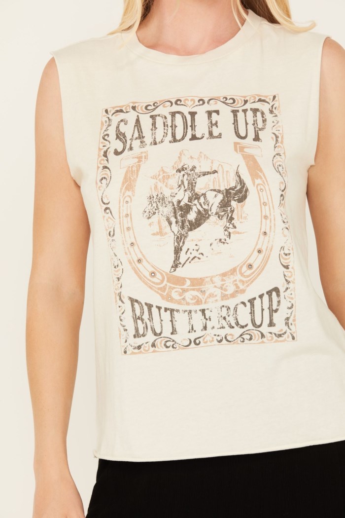 Special Offer Idyllwind Women's Maude Saddle Up Buttercup Graphic Tank | Ivory