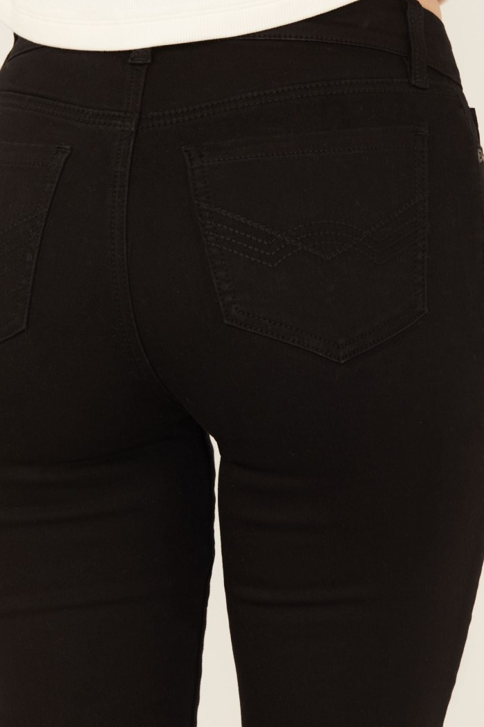 Special Offer Idyllwind Women's Burbank Legend High Rise Studded Bootcut Super Stretch Denim Jeans | Black