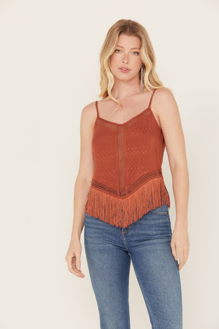 Special Offer Idyllwind Women's Briarwick Fringe Tank Top | Pecan