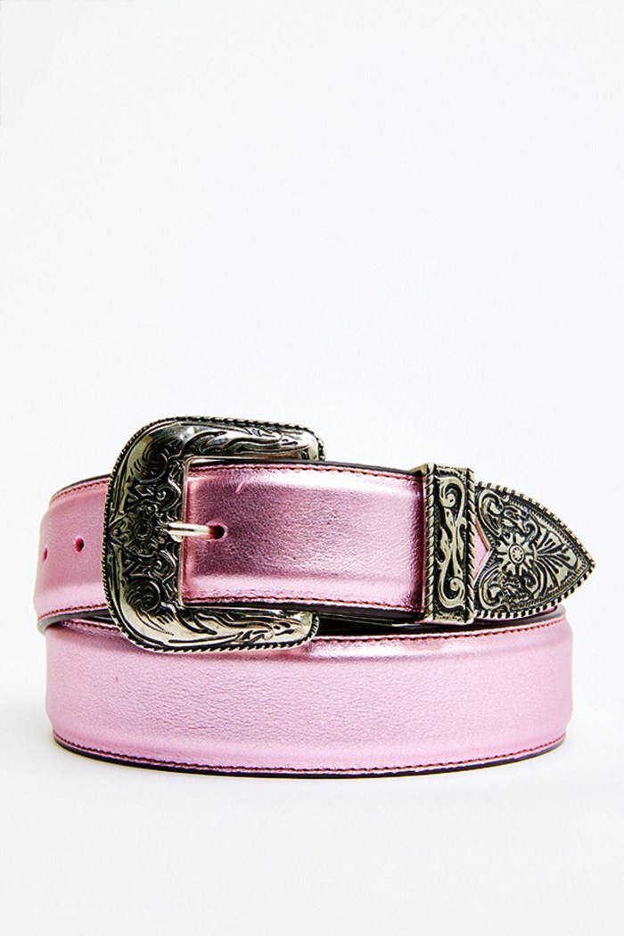 Special Offer Idyllwind Women's Metallic Etched Western Belt | Medium Pink