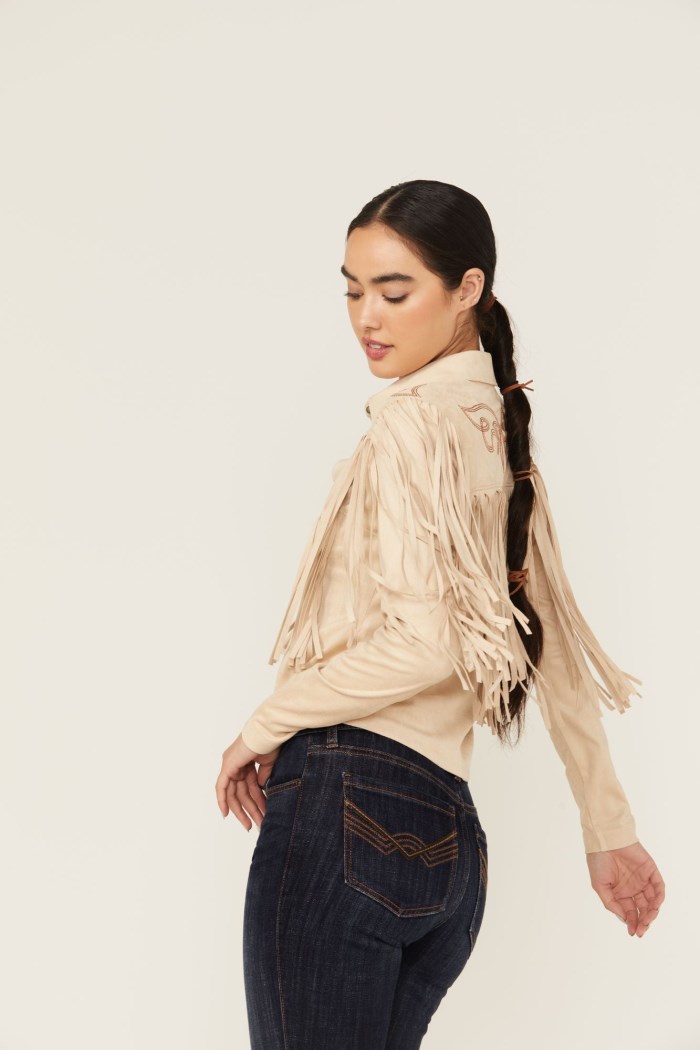 Special Offer Idyllwind Women's Fringe Embroidered Long Sleeve Button-Down Western Shirt | Stone