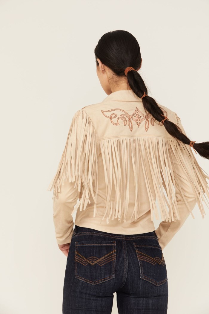 Special Offer Idyllwind Women's Fringe Embroidered Long Sleeve Button-Down Western Shirt | Stone