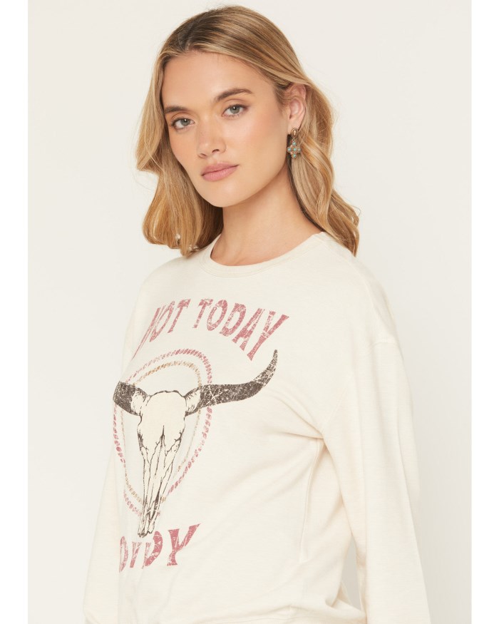 Special Offer Idyllwind Women's Not Today Cowboy Graphic Crewneck Sweatshirt | Cream