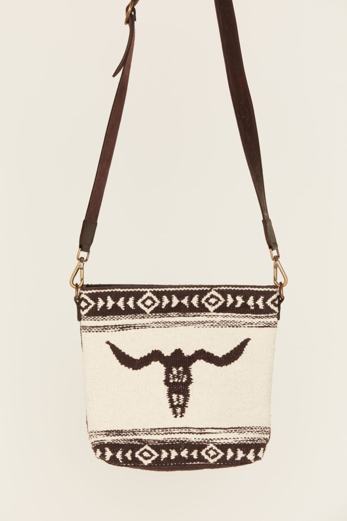 Special Offer Idyllwind Women's Madrona Longhorn Woven Crossbody Bag | Ivory