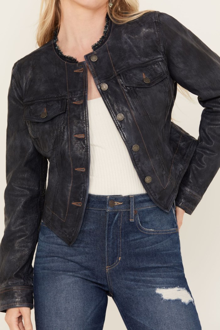 Special Offer Idyllwind Women's Ada Leather Jacket | Steel Blue