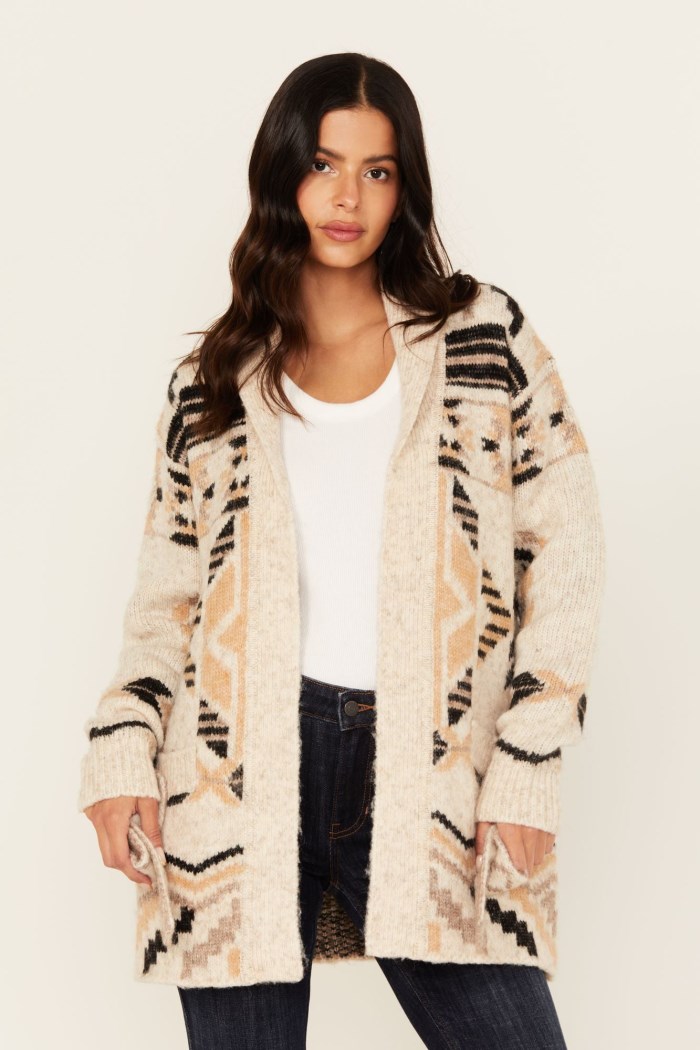 Special Offer Idyllwind Women's Nora Southwestern Print Belted Sweater | Ivory