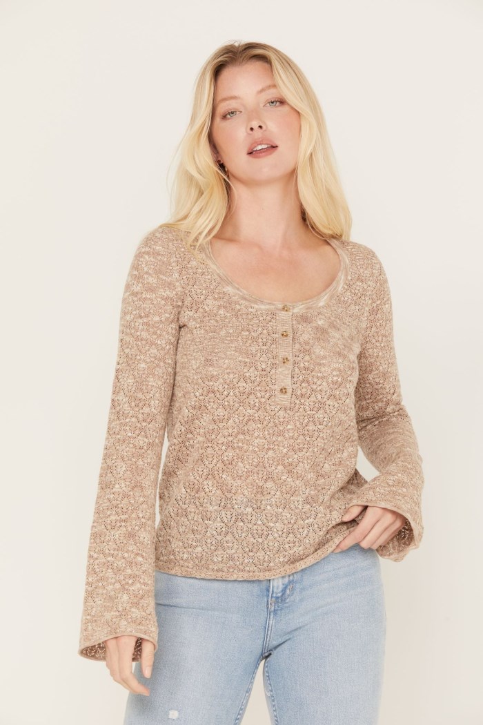 Special Offer Idyllwind Women's Ranger Pointelle Henley Top | Oatmeal