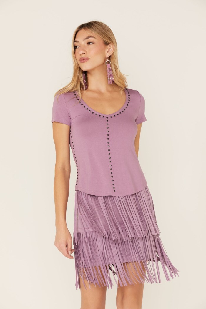 Special Offer Idyllwind Women's Honky Tonk Studded Top | Lavender