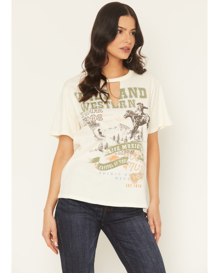 Special Offer Idyllwind Women's Wild And Western Short Sleeve Graphic Tee | Cream