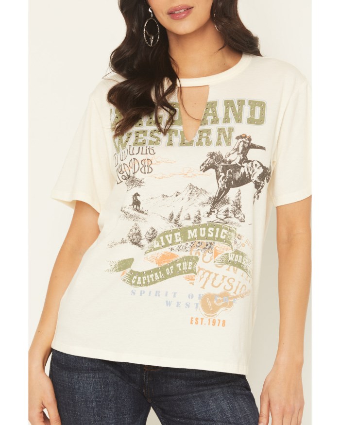 Special Offer Idyllwind Women's Wild And Western Short Sleeve Graphic Tee | Cream
