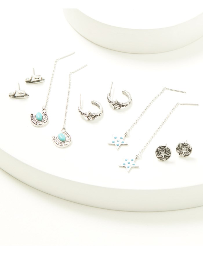 Special Offer Idyllwind Women's Keller Threader Charms Earring Set - 5 Piece | Silver