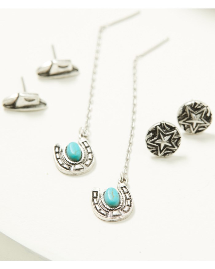 Special Offer Idyllwind Women's Keller Threader Charms Earring Set - 5 Piece | Silver