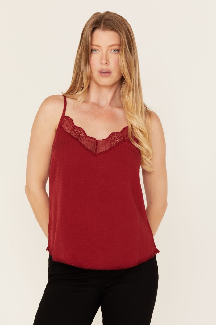 Special Offer Idyllwind Women's Randa Lace Trim Cami | Wine