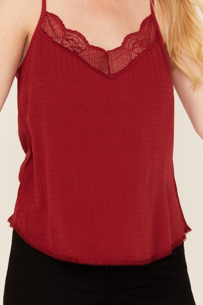 Special Offer Idyllwind Women's Randa Lace Trim Cami | Wine