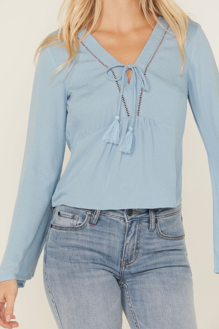 Special Offer Idyllwind Women's Cedar Lace-Up Top | Light Blue