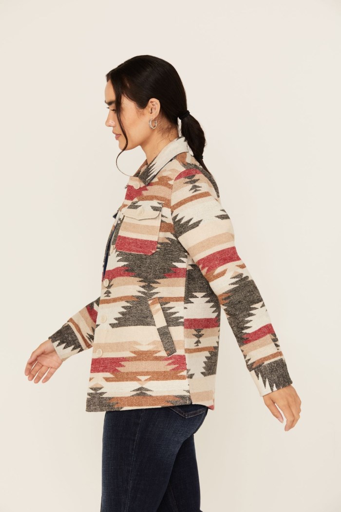 Special Offer Idyllwind Women's Roadhouse Southwestern Print Button-Down Shacket | Ivory