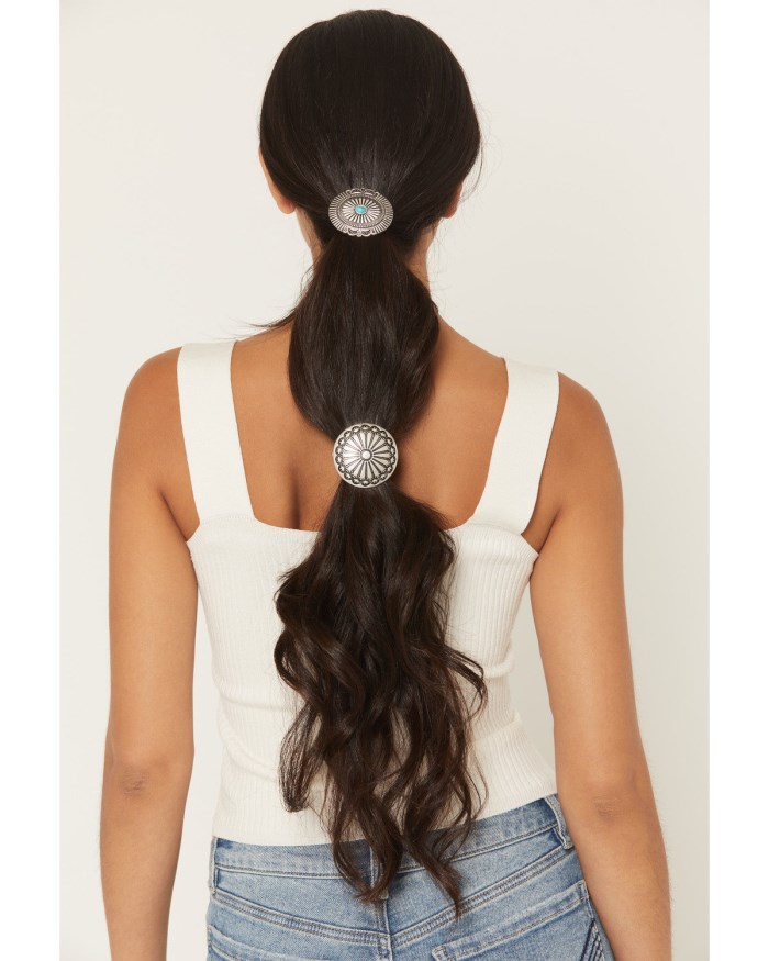 Special Offer Idyllwind Women's Ember Concho Hair Tie Set - 2 Piece | Silver