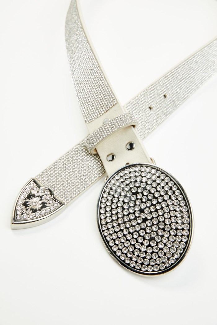 Special Offer Idyllwind Women's Lovell Silver Rhinestone Oval Buckle Belt | Silver