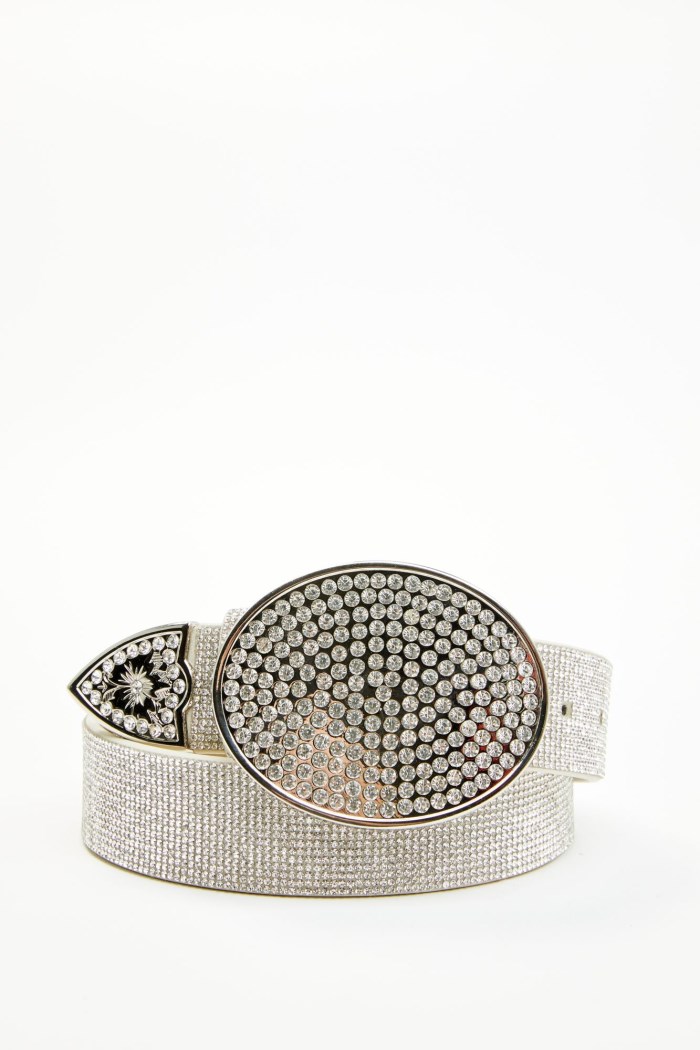 Special Offer Idyllwind Women's Lovell Silver Rhinestone Oval Buckle Belt | Silver
