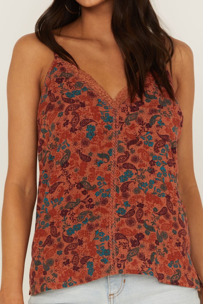 Special Offer Idyllwind Women's Lurex Little Lace Tank Top | Pecan