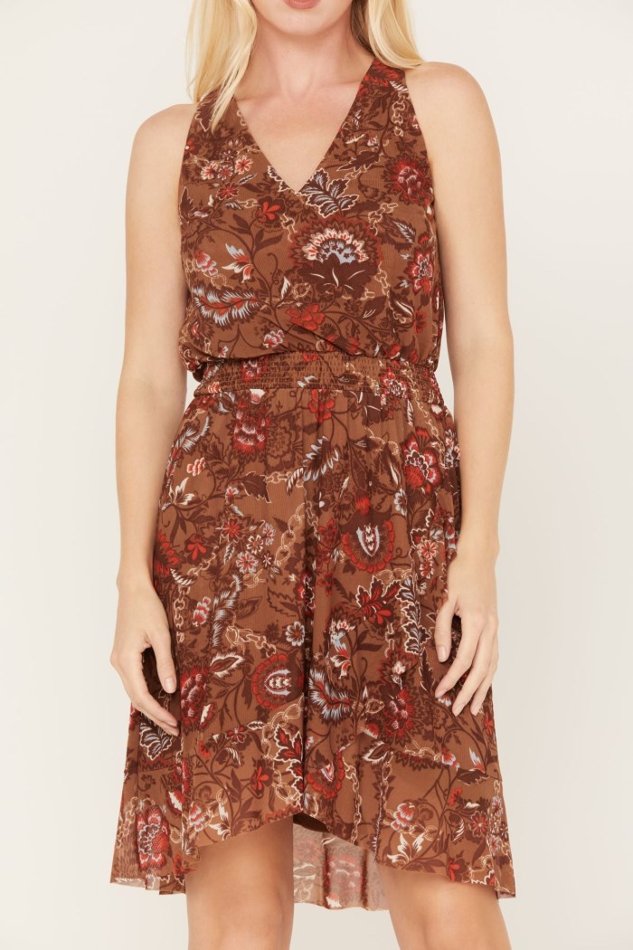 Special Offer Idyllwind Women's Meshed Smock Yah Dress | Brown