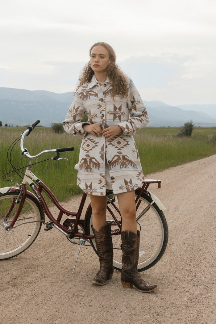 Special Offer Idyllwind Women's Mcain Southwestern Print Button-Down Long Shacket | Cream