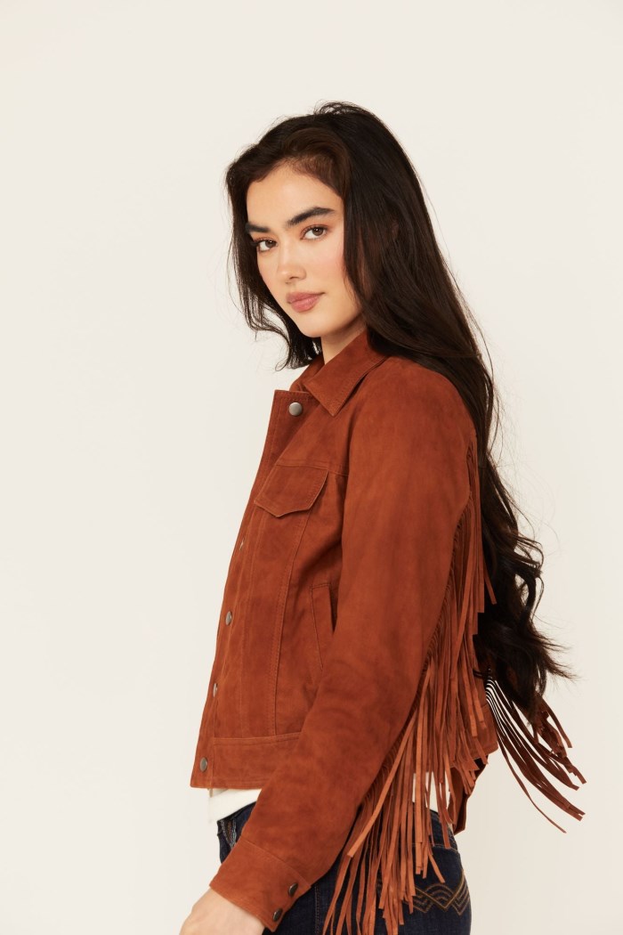Special Offer Idyllwind Women's Wynbrook Fringe Suede Jacket | Caramel