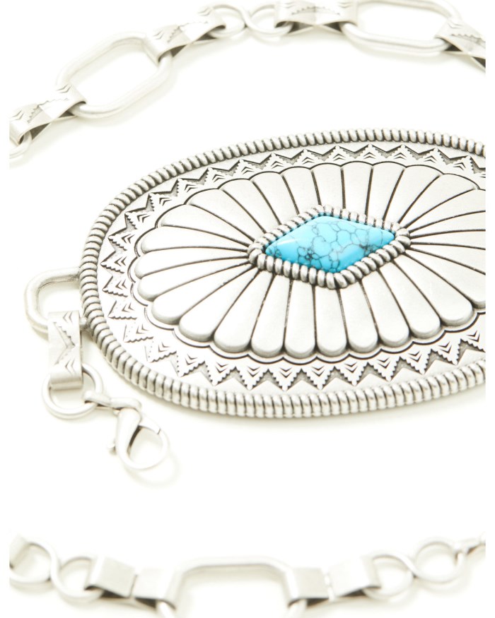 Special Offer Idyllwind Women's Vivelle Oval Concho Chain Belt | Silver