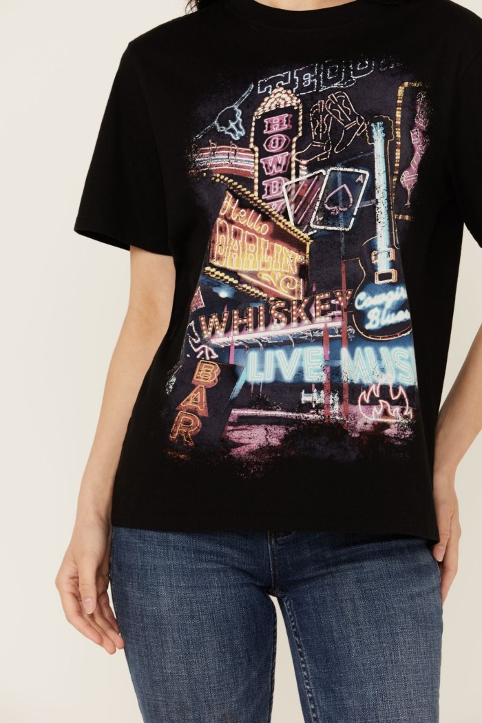 Special Offer Idyllwind Women's Howdy Darlin Short Sleeve Boyfriend Graphic Tee | Black