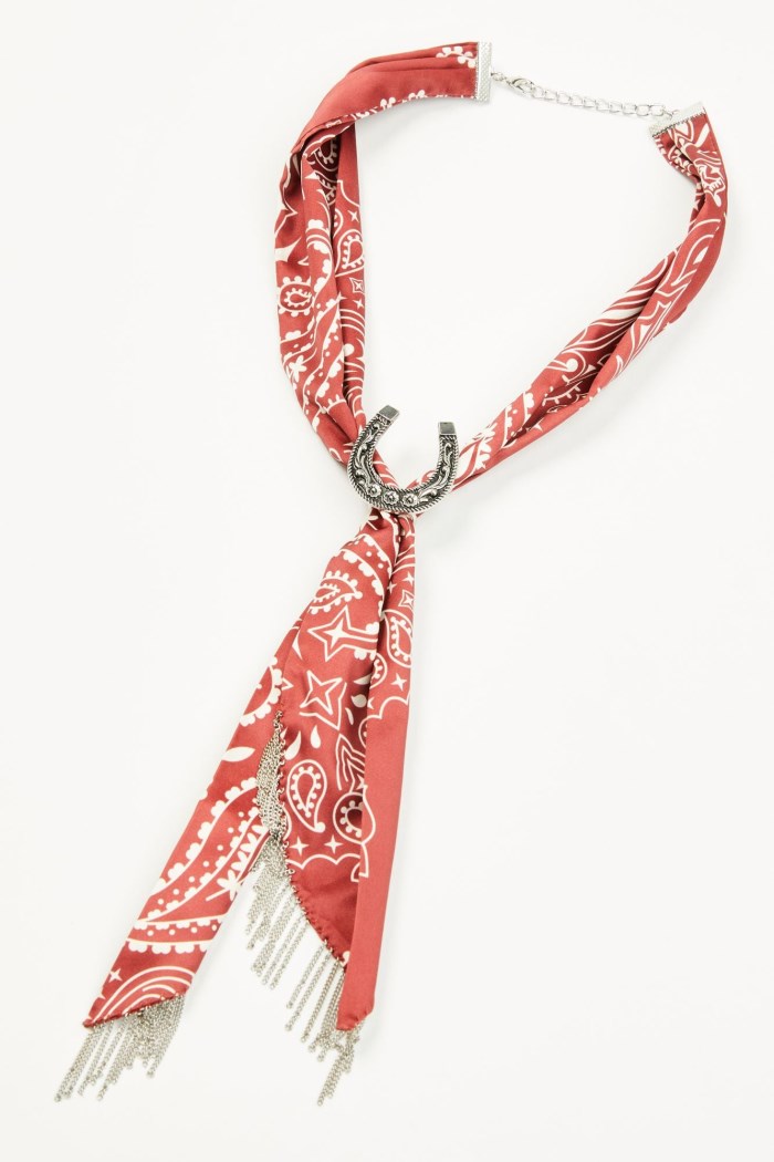 Special Offer Idyllwind Women's Amelia Chain Fringe Bandana Necklace | Red