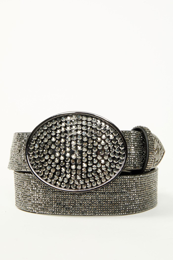 Special Offer Idyllwind Women's Lovell Black Rhinestone Oval Buckle Belt | Black